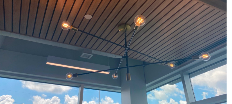 Light fixture installed at commercial location